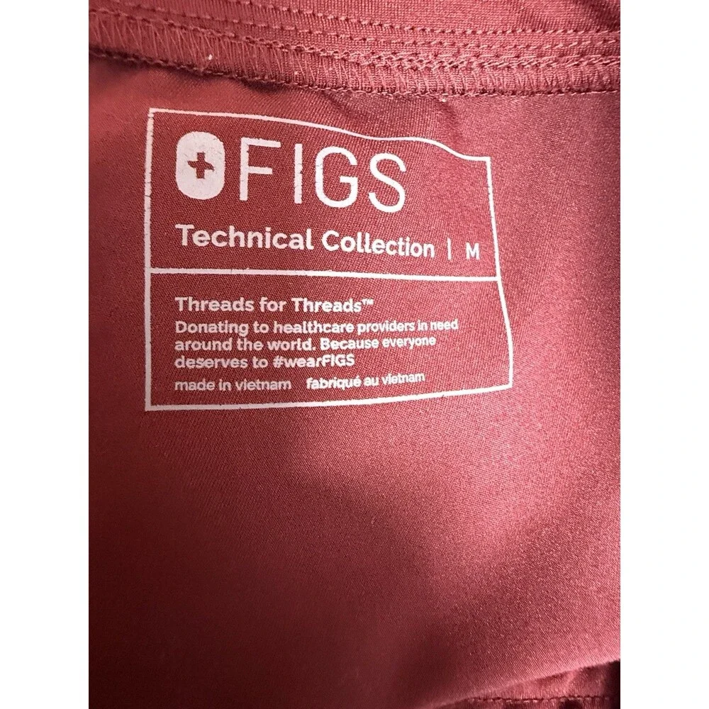 FIGS Zamora Jogger Burgundy Technical Collection Scrub Pants Size Med - Picture 6 of 8